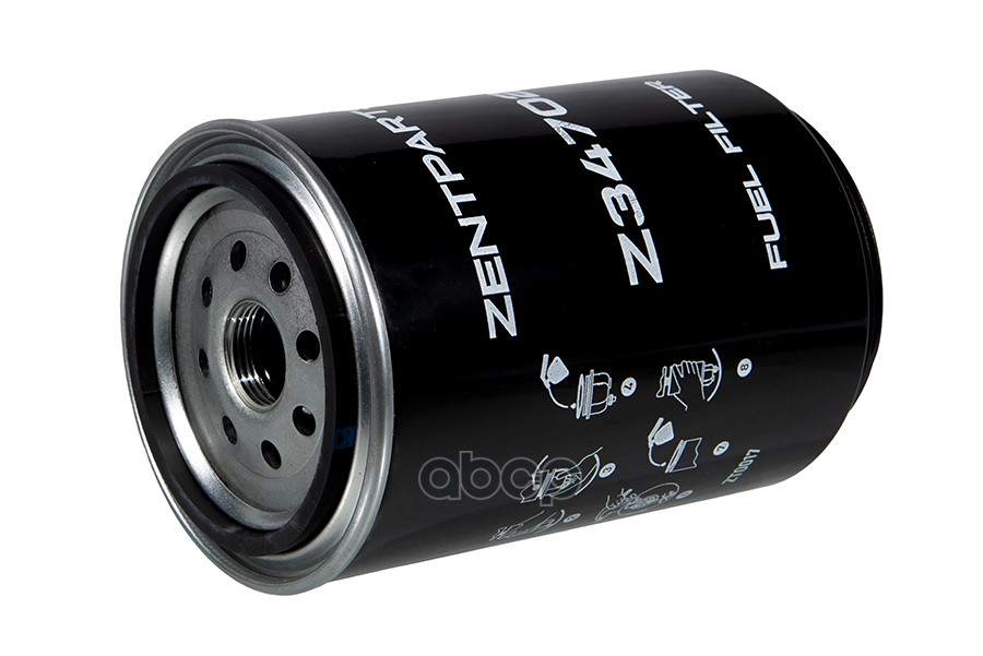 

ZENTPARTS Z34702 Z34702_фильтр топливный!сепаратор D108,H207 со сливом eng.DD60ser.12,7L,