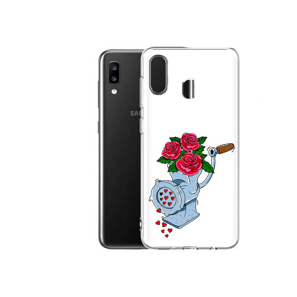 

Чехол MyPads Tocco для Samsung Galaxy A20 Цветочные сердца, Прозрачный, Tocco