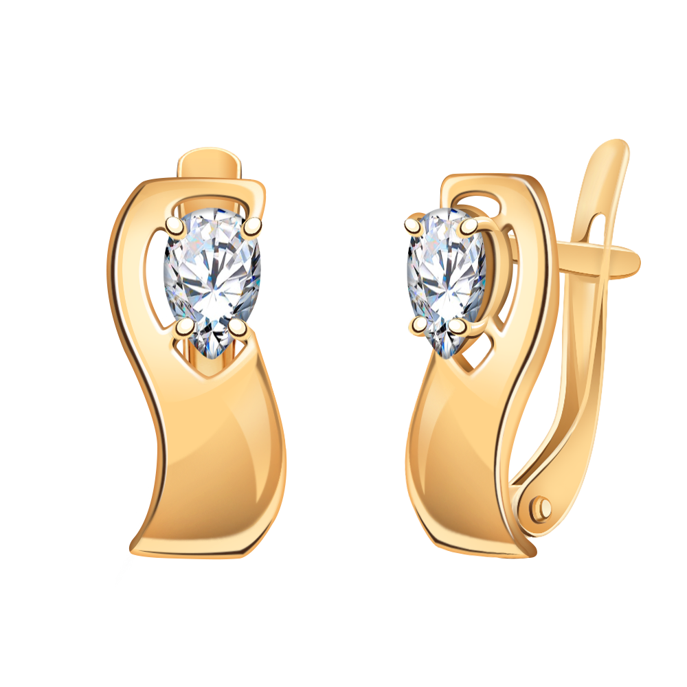 

Серьги из красного золота Golden Eagle 21128, фианит, 21128