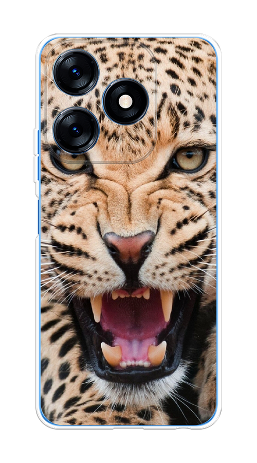 

Чехол на Tecno Spark 10/10C "Леопард 3d", Бежевый;черный, 303550-6