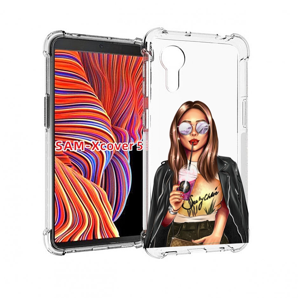 

Чехол MyPads девушка-с-фиолетовым-коктейлем женский для Samsung Galaxy Xcover 5, Прозрачный, Tocco