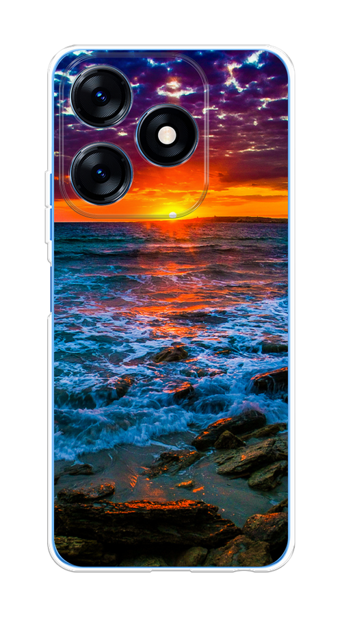 

Чехол на Tecno Spark 10/10C "Закат 1", Оранжевый;синий, 303550-2