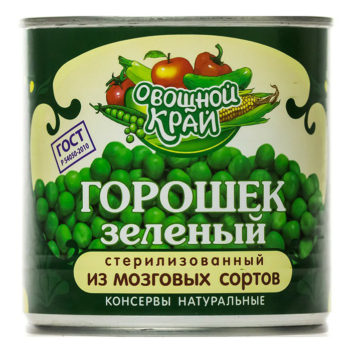 

Горошек зеленый Овощной край стерилизованный 400 г