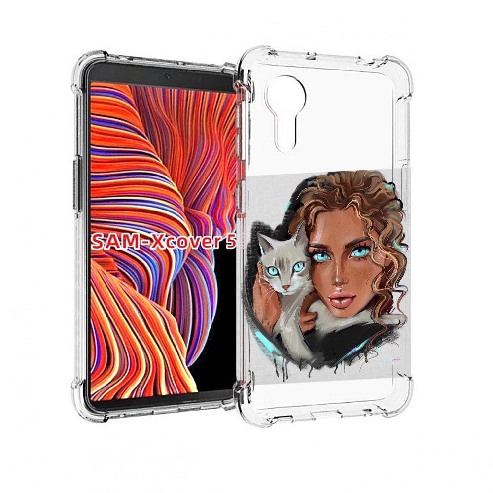 

Чехол MyPads девушка-с-котом-голубые-глаза женский для Samsung Galaxy Xcover 5, Прозрачный, Tocco