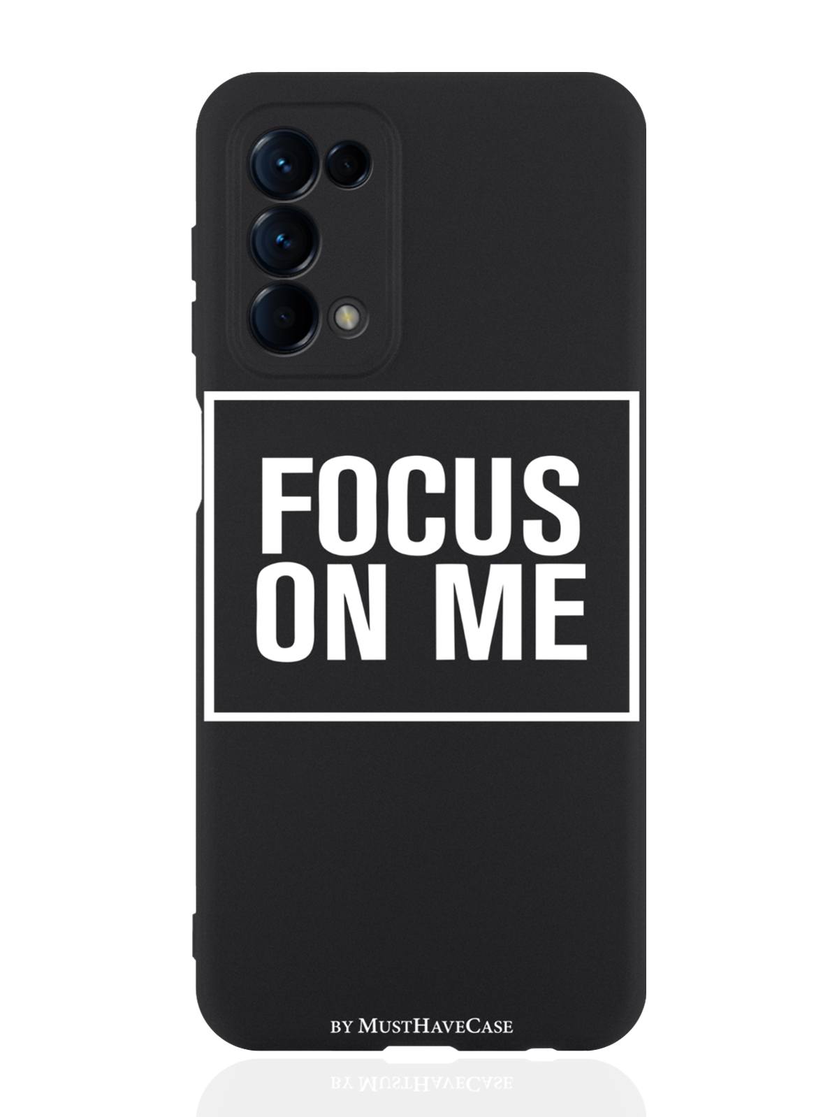 

Чехол для Oppo Reno5 Focus on me черный, Черный;белый