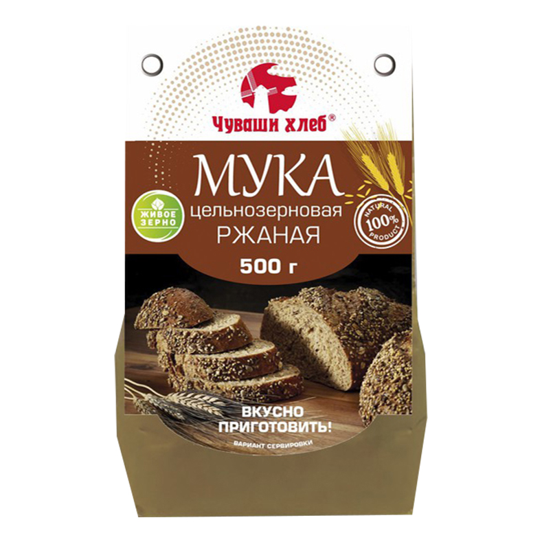 

Мука Чуваши хлеб ржаная цельнозерновая 500 г