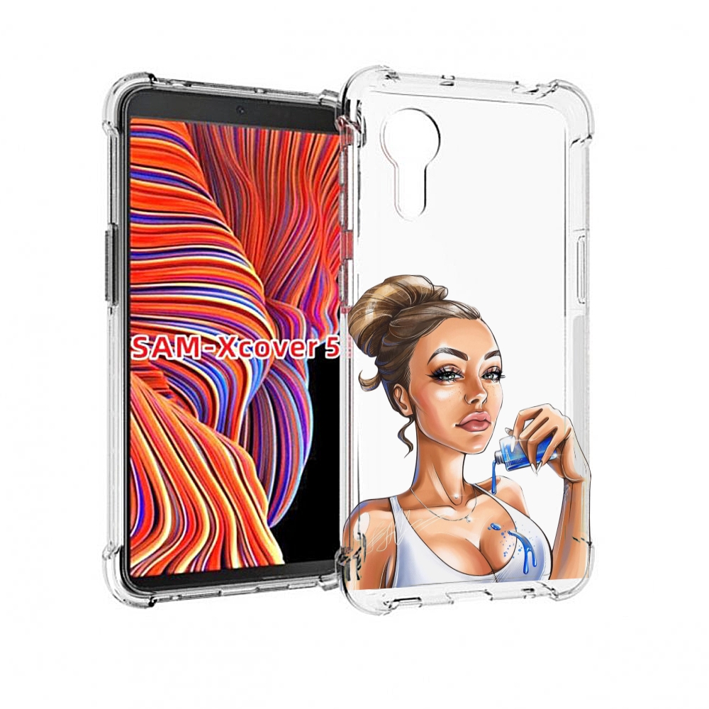 

Чехол MyPads девушка-пролила-краску женский для Samsung Galaxy Xcover 5, Прозрачный, Tocco