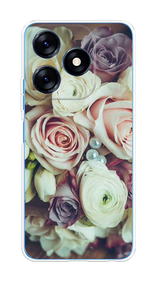 

Чехол на Tecno Spark 10/10C "Свадебный букет", Белый;фиолетовый, 303550-2