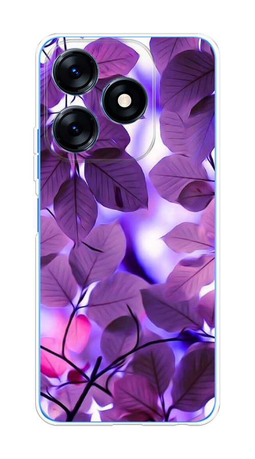 

Чехол на Tecno Spark 10/10C "Сиреневые листики", Фиолетовый;голубой, 303550-2