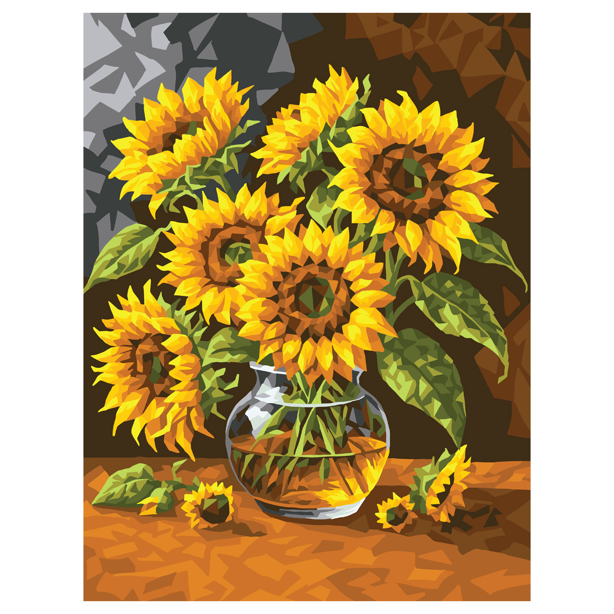 Картина по номерам на картоне ТРИ СОВЫ Цветы солнца 30*40 с акриловыми красками и кистями