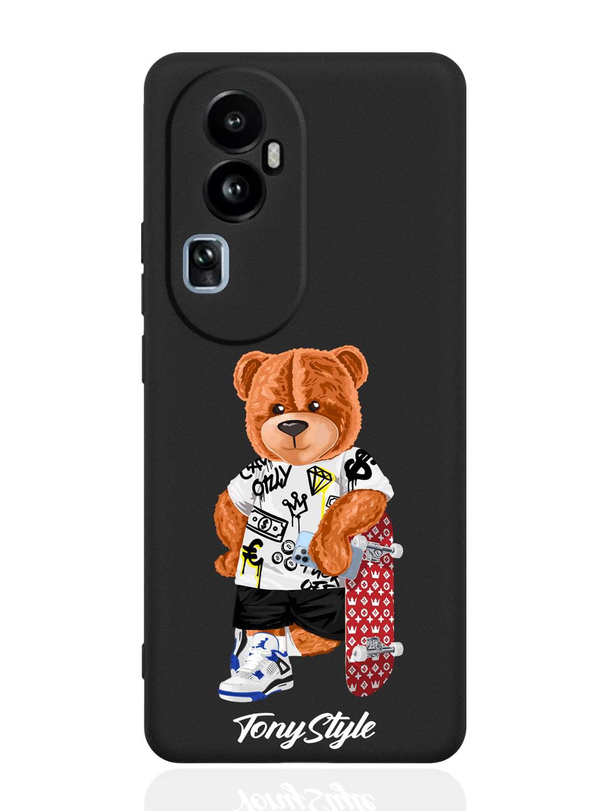 

Чехол для Oppo Reno10 Pro Tony Style со скейтом черный, Коричневый;черный;красный