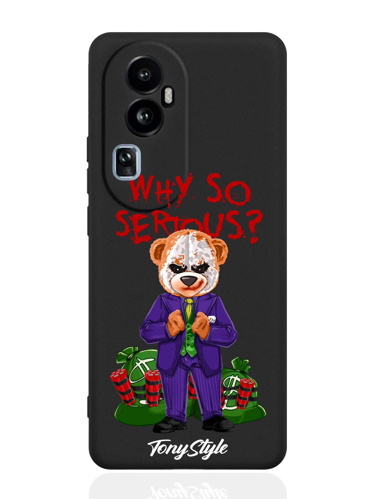 

Чехол для Oppo Reno10 Pro Tony Style Why so serious черный, Разноцветный