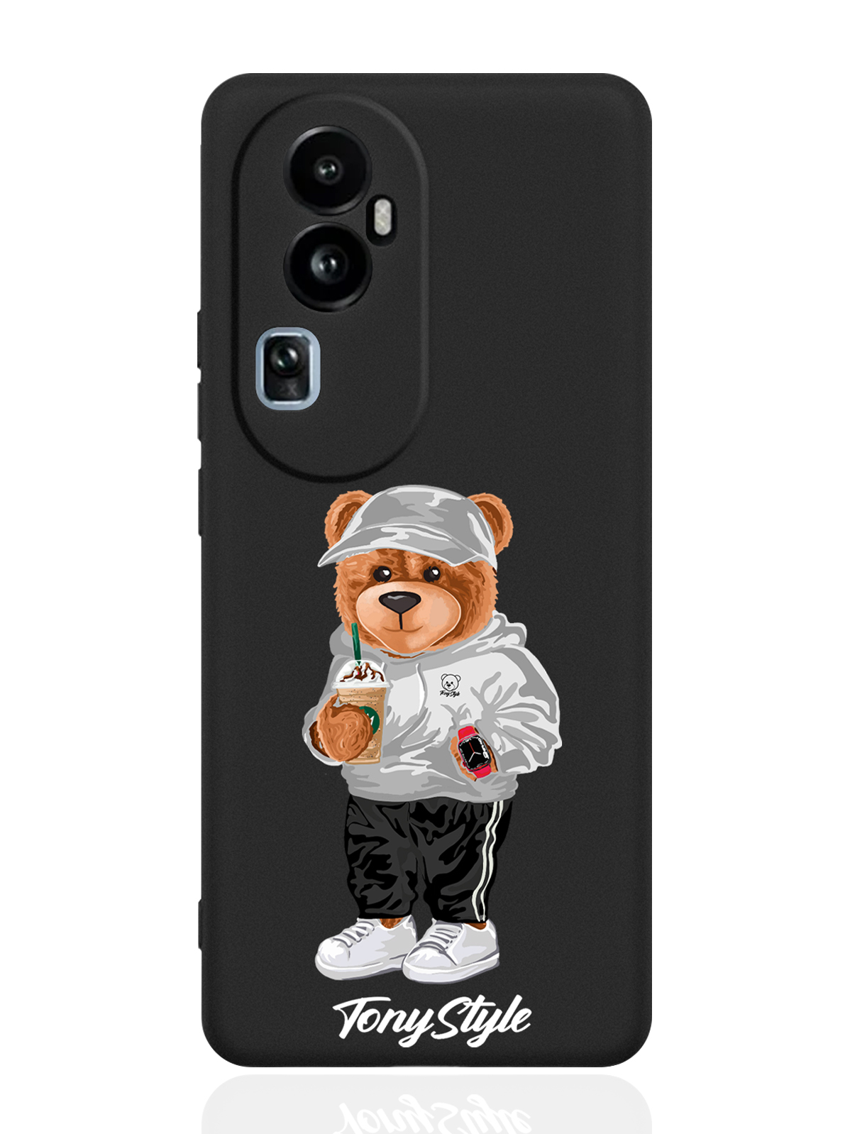 

Чехол для Oppo Reno10 Pro Tony Style с кофе черный, Серый;белый;черный