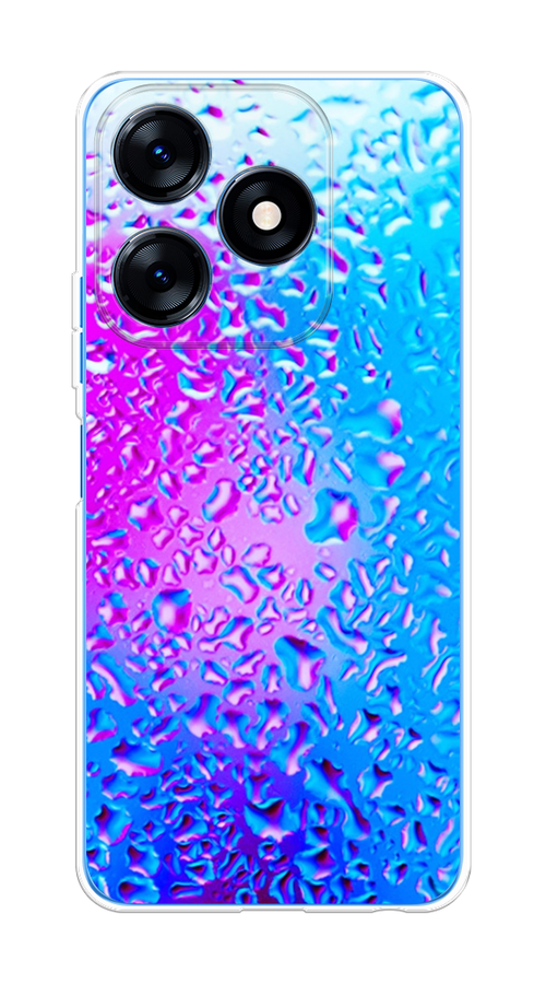 

Чехол на Tecno Spark 10/10C "Капли на стекле", Бирюзовый;розовый, 303550-3