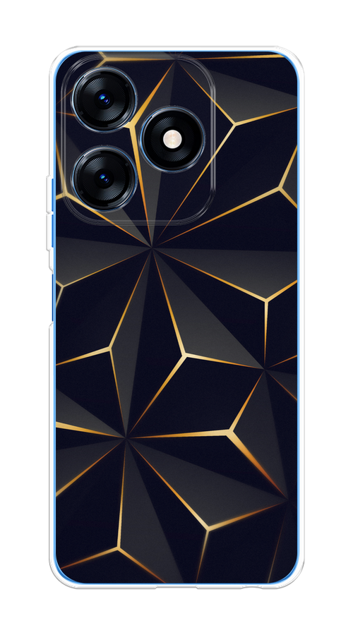 

Чехол на Tecno Spark 10/10C "Черные полигоны", Золотистый;черный, 303550-3