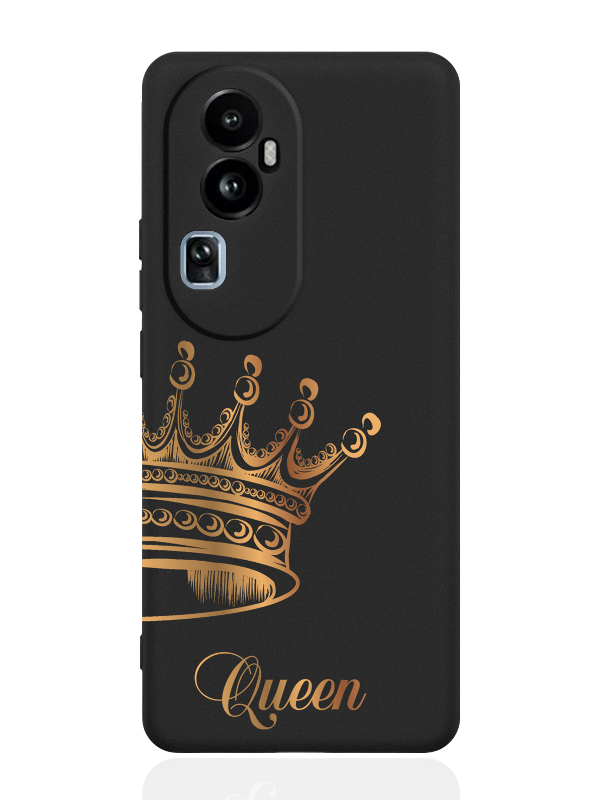 

Чехол для OPPO Reno10 Pro Парный Чехол для корона Queen черный, Черный;золотой