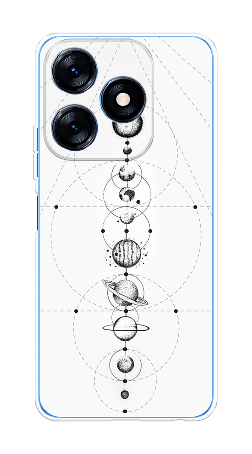 

Чехол на Tecno Spark 10/10C "Парад планет", Серый, 303550-2