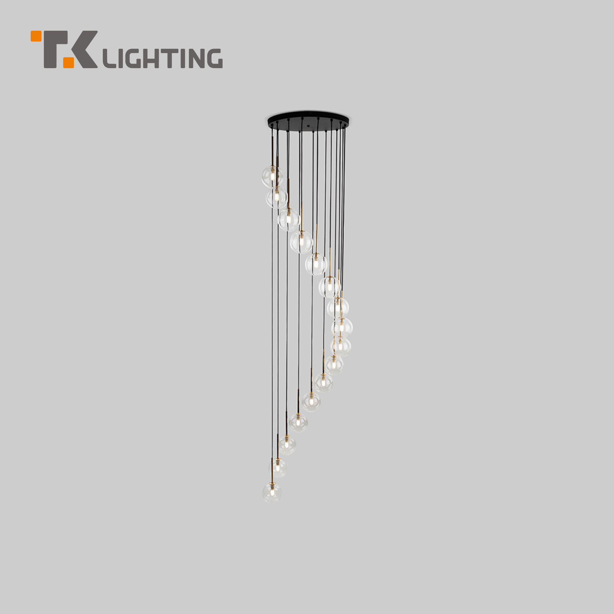 Подвесная люстра на 16 стеклянных плафонов TK Lighting Aurora 10182 G9 черный 99100₽