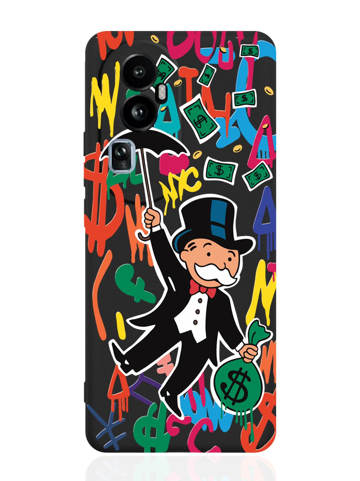 

Чехол для OPPO Reno10 Pro Rich uncle PennyBags/ Богатенький дядюшка толстосум черный, Оранжевый;черный