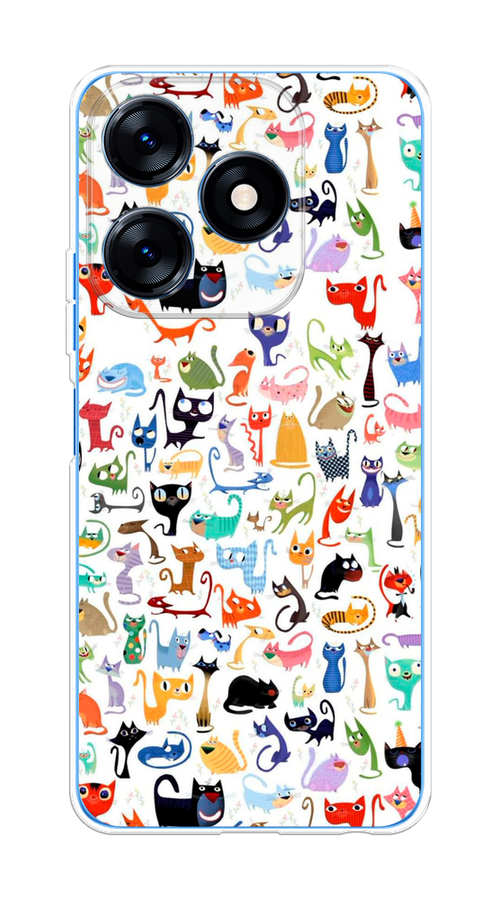 

Чехол на Tecno Spark 10/10C "Цветные коты", Разноцветный, 303550-1