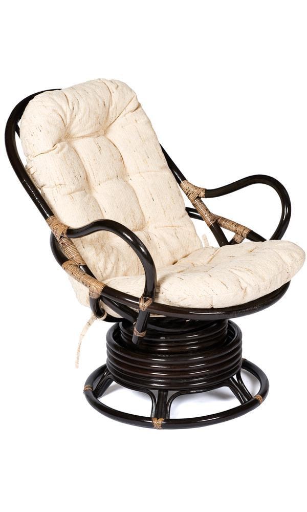 Кресло вращающееся FLORES 5005 /с подушкой/  Antique brown  хлопок, цвет: натуральный