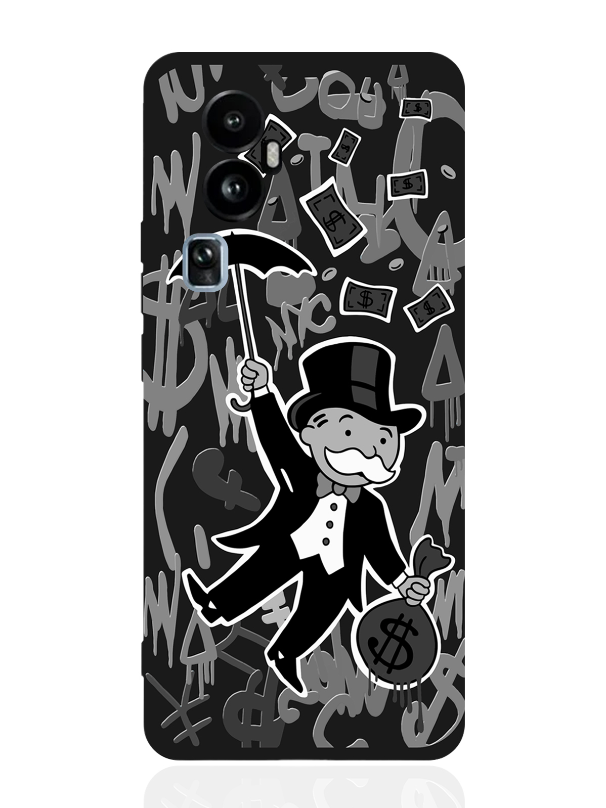 

Чехол для Oppo Reno10 Pro Monopoly Black Edition, Серый;черный