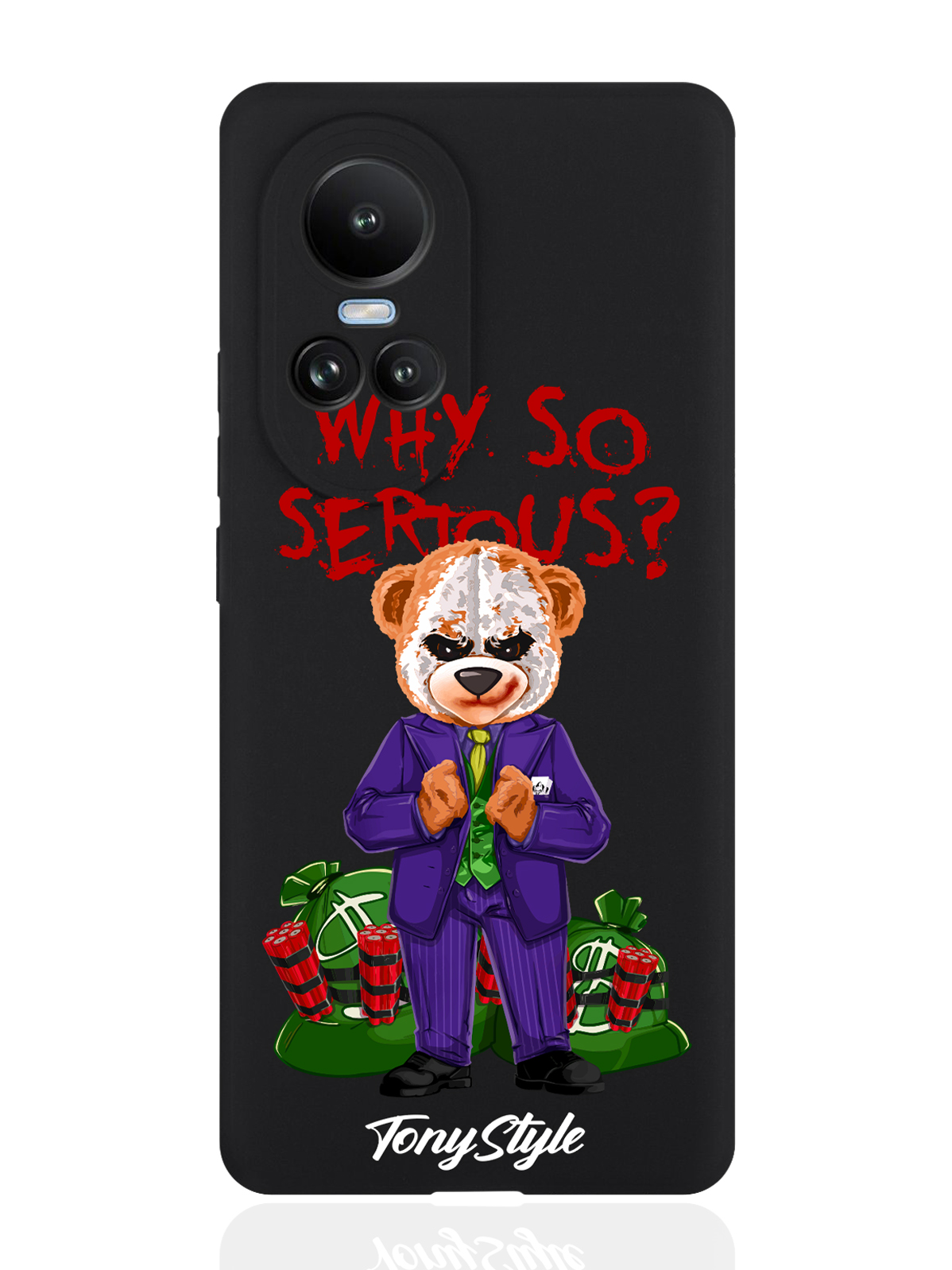 Чехол для OPPO Reno10 Tony Style Why so serious черный