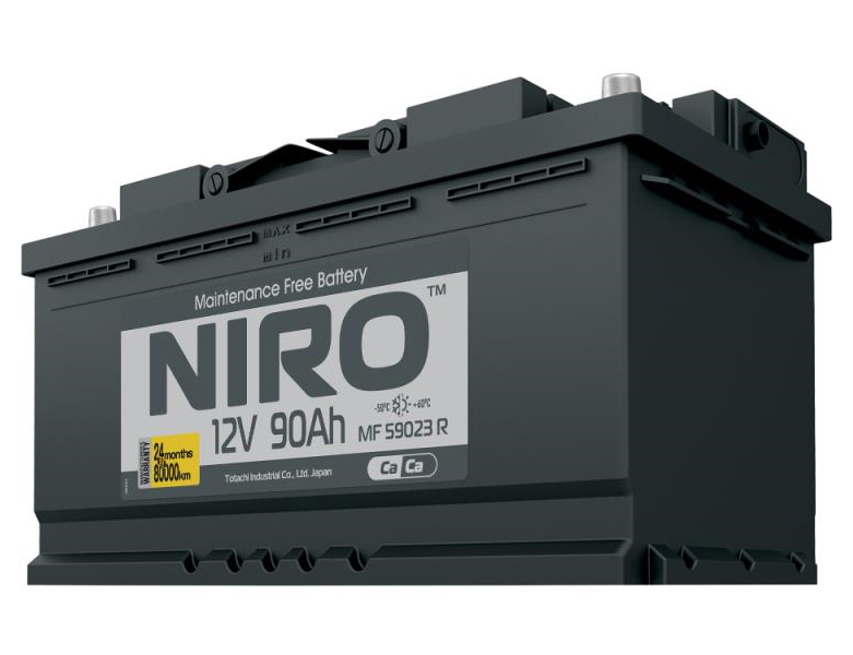 

Батарея аккумуляторная (АКБ) NIRO 59023 R 90Ah 12V 760-835A EN 352x175x190 прямой полярнос, 59023 R
