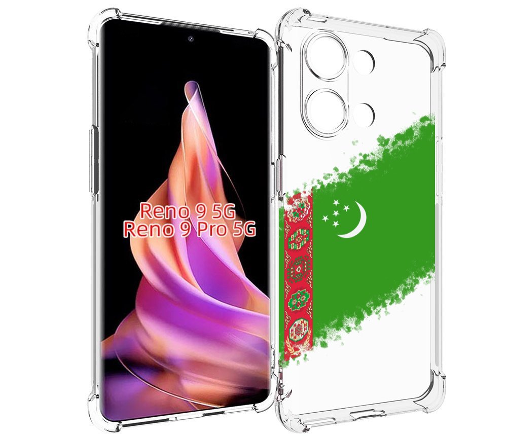 

Чехол MyPads флаг герб Туркменистан-1 для Oppo Reno 9/Reno 9 Pro, Прозрачный, Tocco