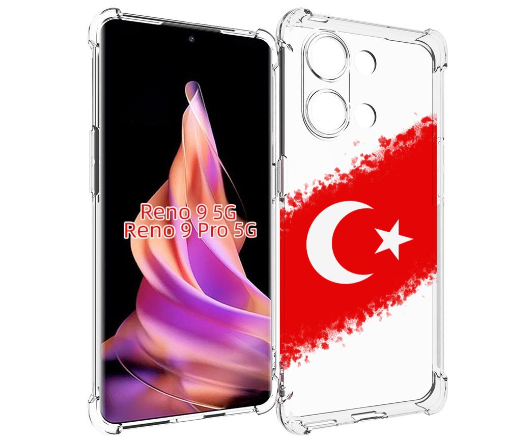 

Чехол MyPads флаг Турции для Oppo Reno 9/Reno 9 Pro, Прозрачный, Tocco