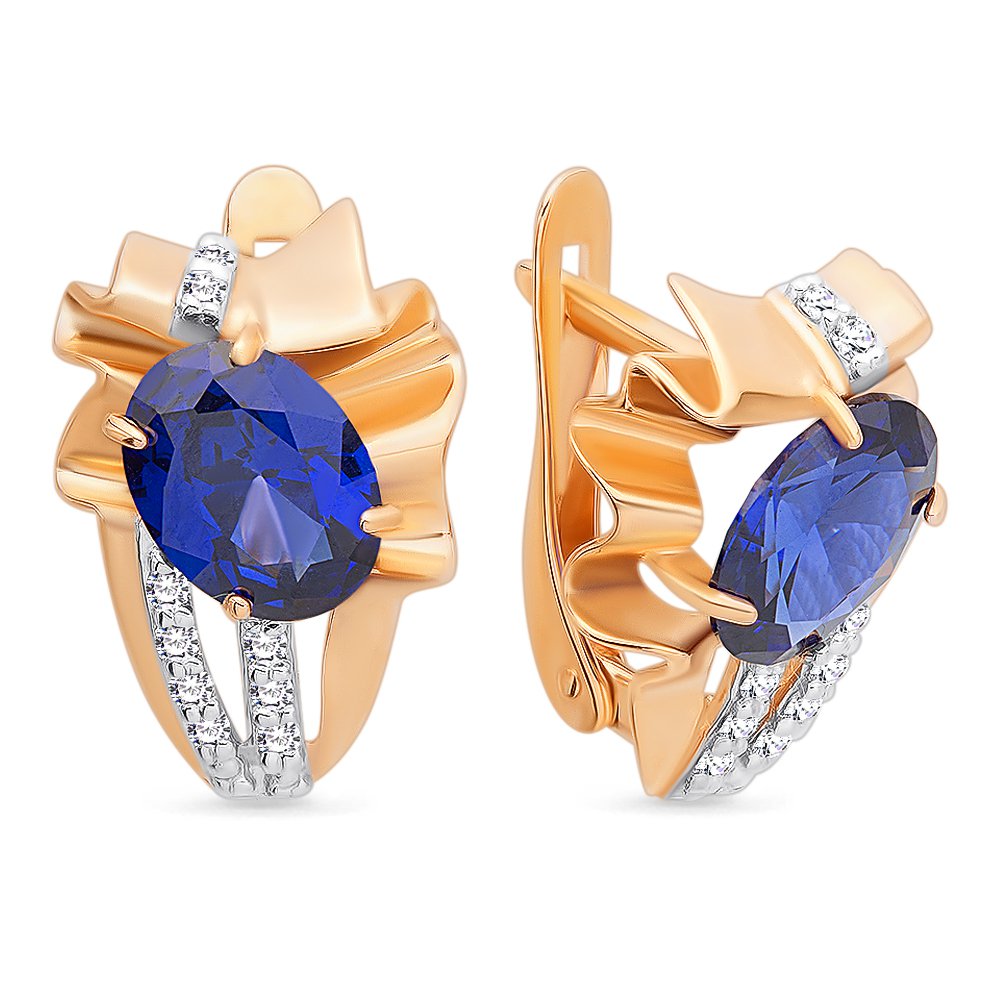 

Серьги из красного золота с сапфиром, бриллиантом 585Gold 102005193, 102005193