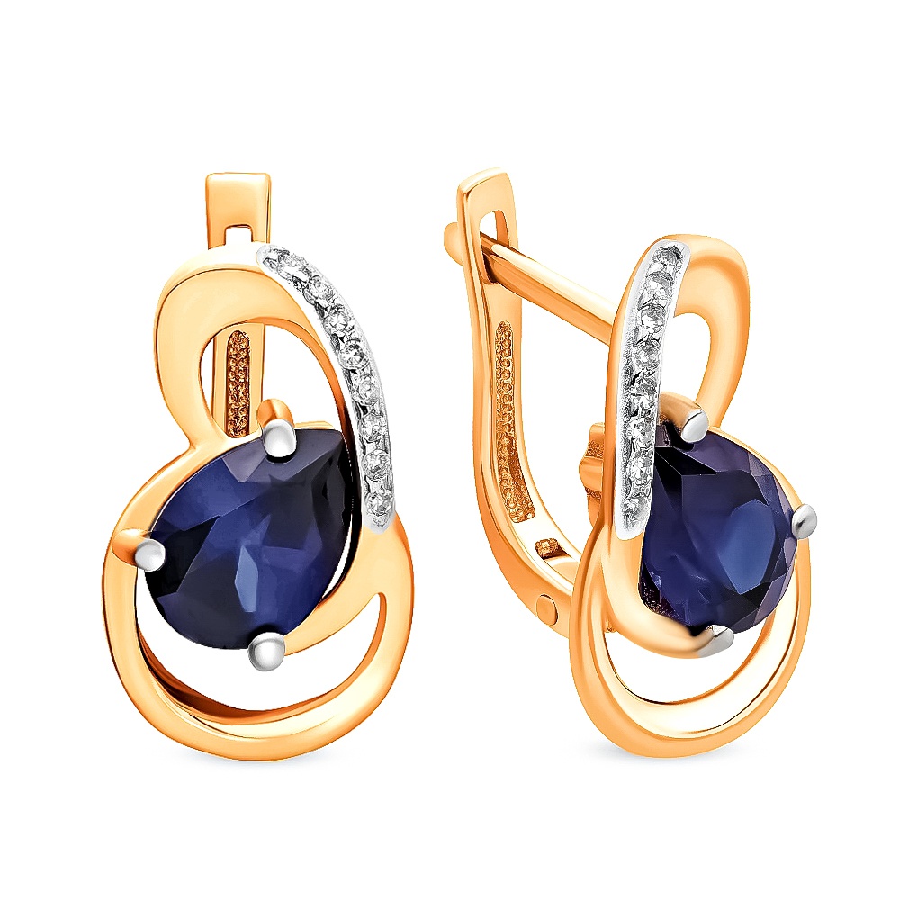 

Серьги из красного золота с сапфиром, бриллиантом 585Gold 102004935, 102004935