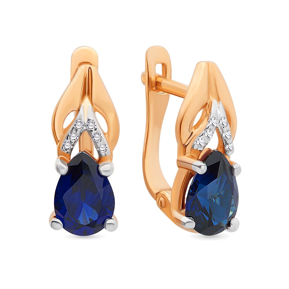 

Серьги из красного золота с сапфиром, бриллиантом 585Gold 102004931, 102004931