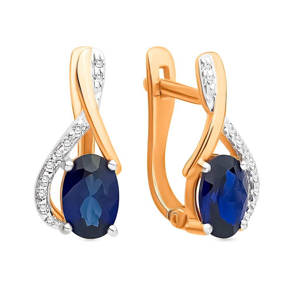 

Серьги из красного золота с сапфиром, бриллиантом 585Gold 102004929, 102004929