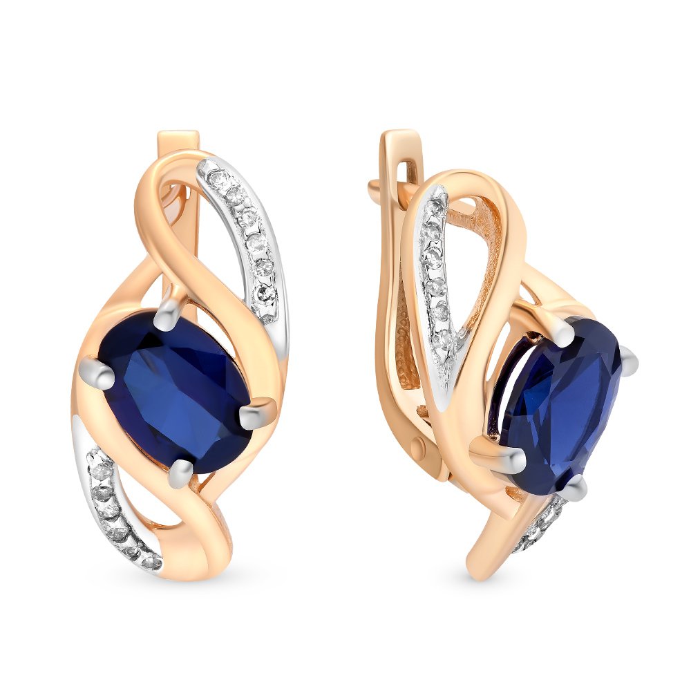 

Серьги из красного золота с сапфиром, бриллиантом 585Gold 102004923, 102004923