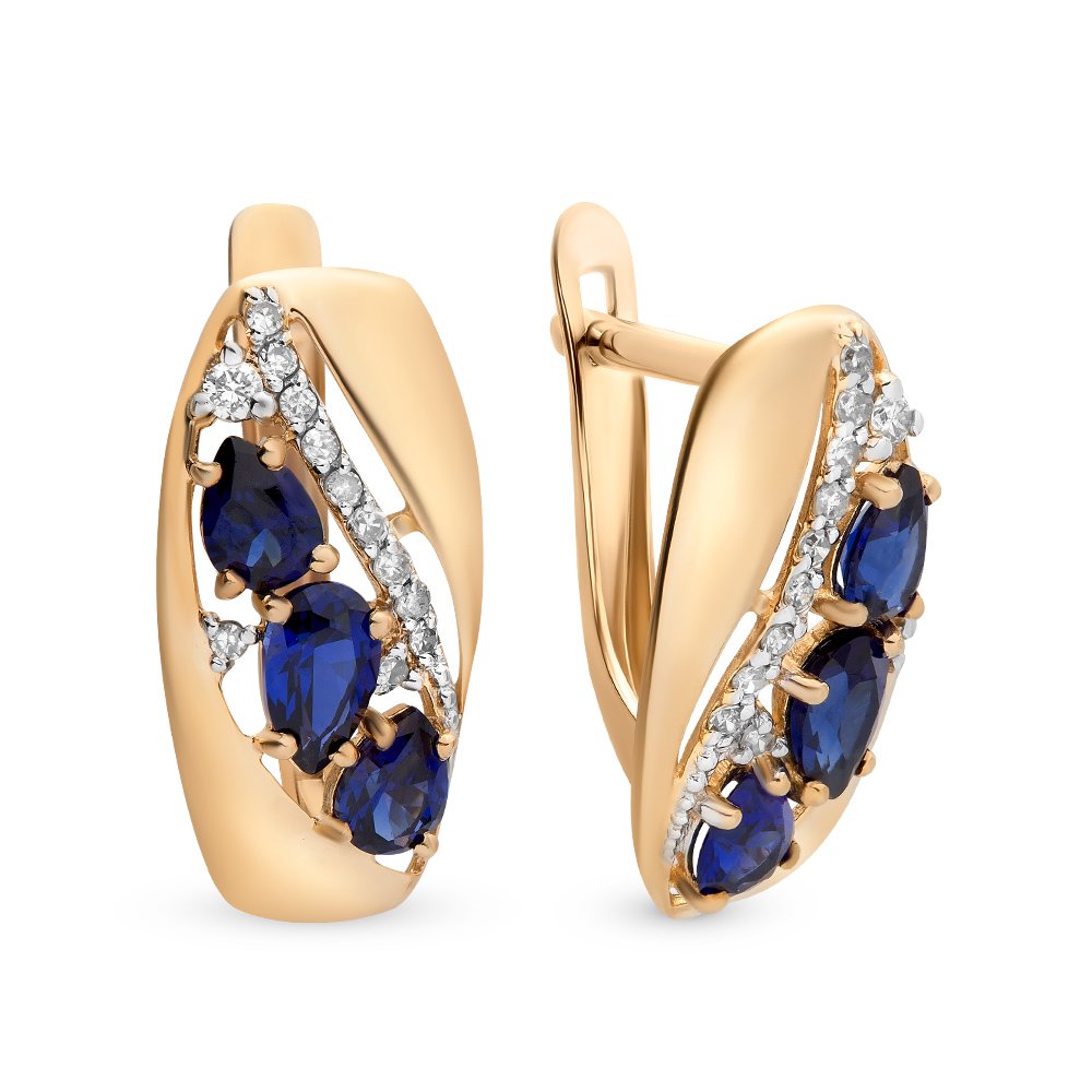 

Серьги из красного золота с сапфиром, бриллиантом 585Gold 102004872, 102004872
