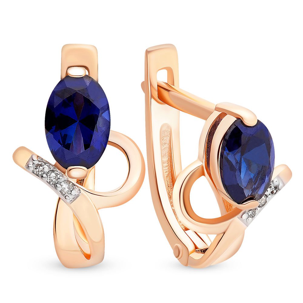 

Серьги из красного золота с сапфиром, бриллиантом 585Gold 102004681, 102004681