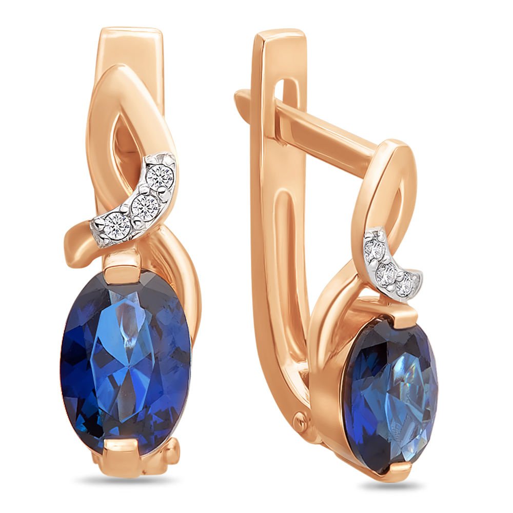 

Серьги из красного золота с сапфиром, бриллиантом 585Gold 102004677, 102004677