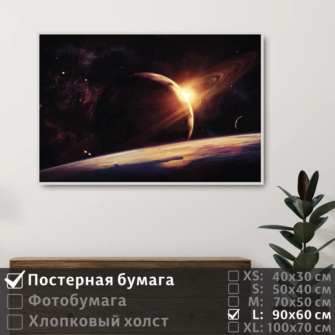 

Постер на стену ПолиЦентр Сатурн в солнечной системе 90х60 см, СатурнВСолнечнойСистеме