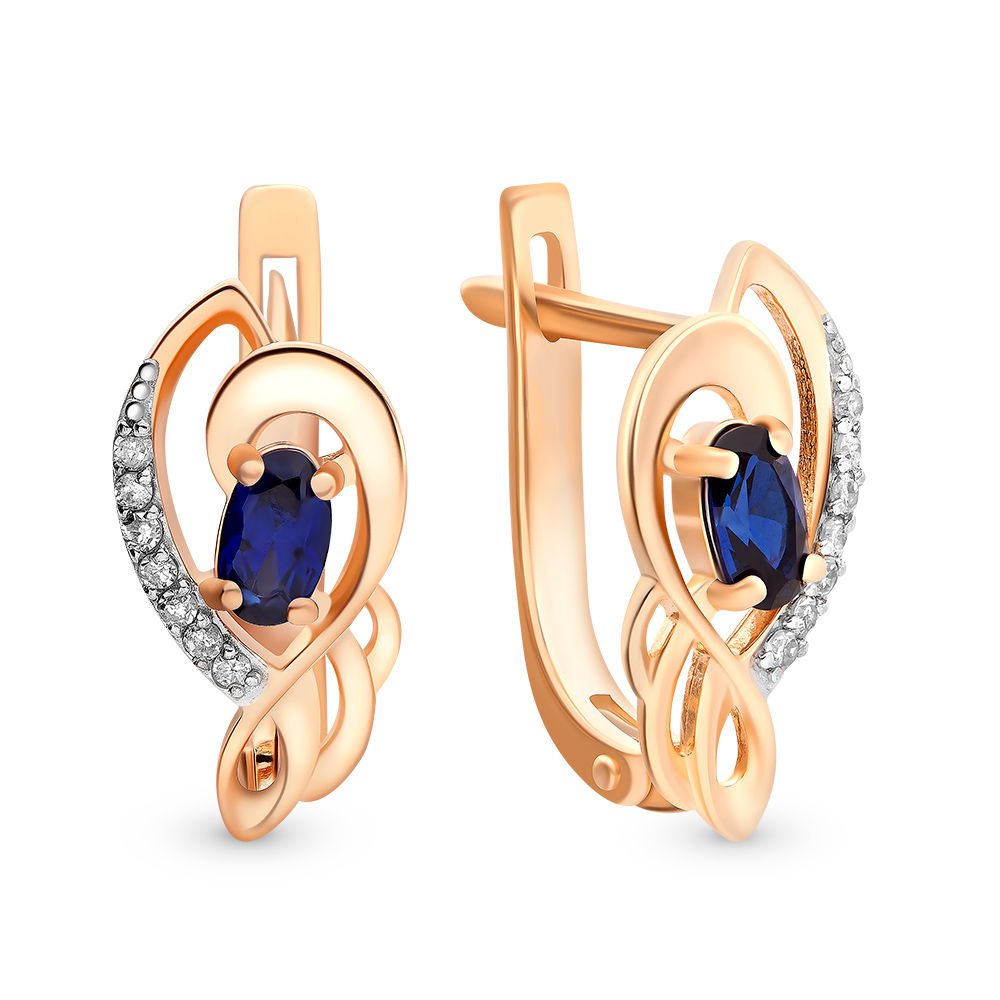 

Серьги из красного золота с сапфиром, бриллиантом 585Gold 102004513, 102004513