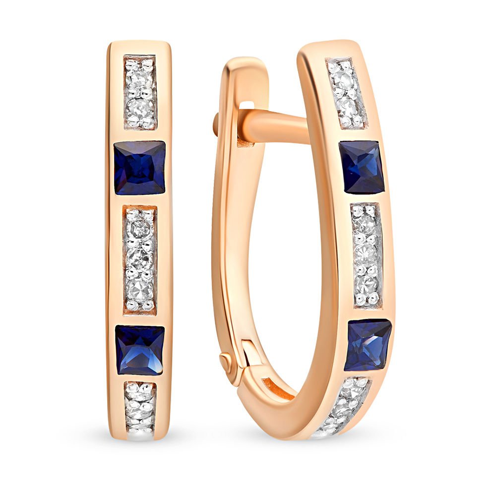 

Серьги из красного золота с сапфиром, бриллиантом 585Gold 102004543, 102004543