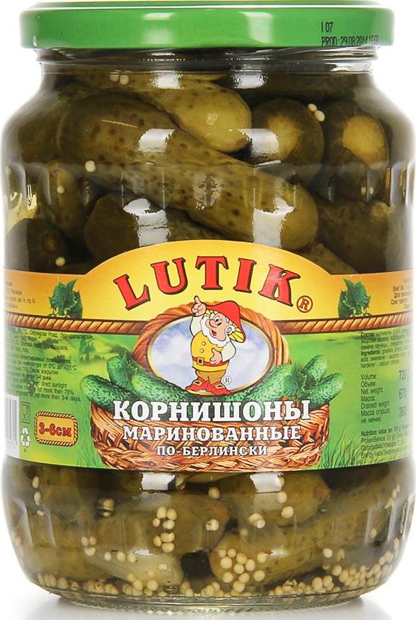 Корнишоны Lutik маринованные по-берлински 3-6 см