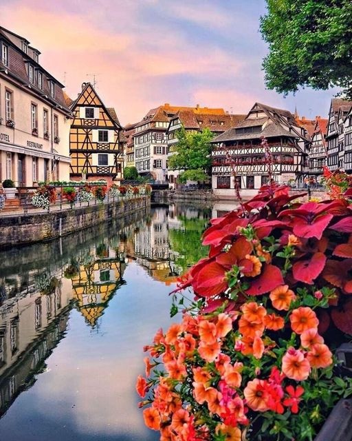 

Алмазная мозаика DVEKARTINKI Вид на Страсбург и цветы 40х50 на подрамнике, Вид на Страсбург и цветы