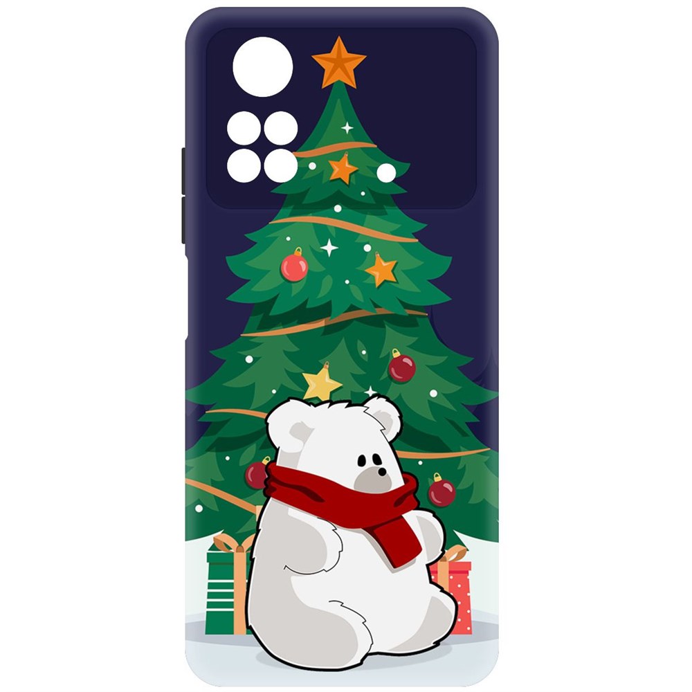 

Чехол-накладка Софт Медвежонок для Poco M4 Pro, Черный
