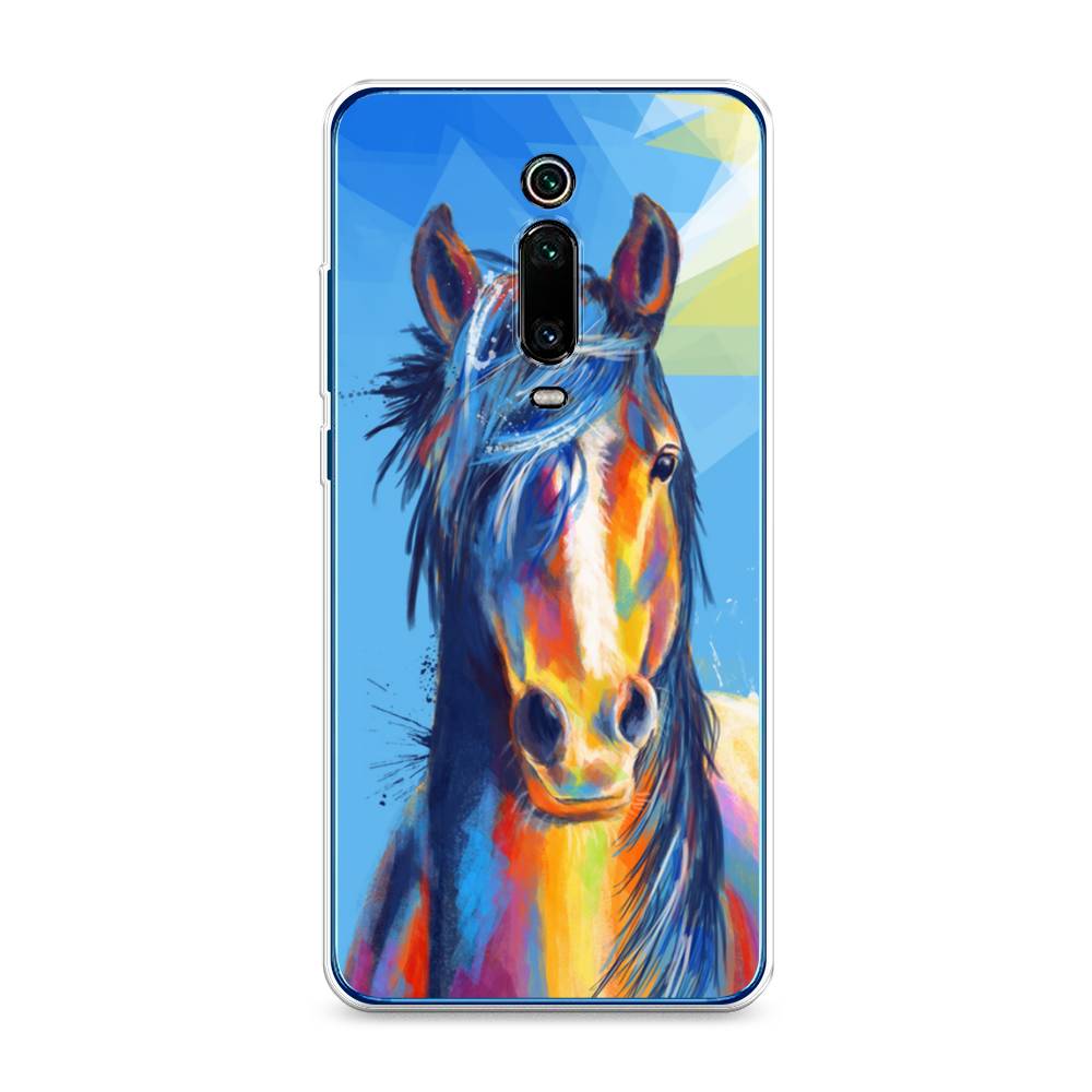 

Чехол на Xiaomi Redmi K20 "Лошадь арт 3", Голубой;желтый;синий, 35850-1