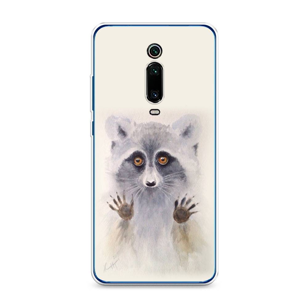 

Чехол на Xiaomi Redmi K20 "Енот за стеклом", Бежевый;серый, 35850-4