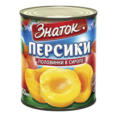

Персики половинки в сиропе Знаток 820 мл