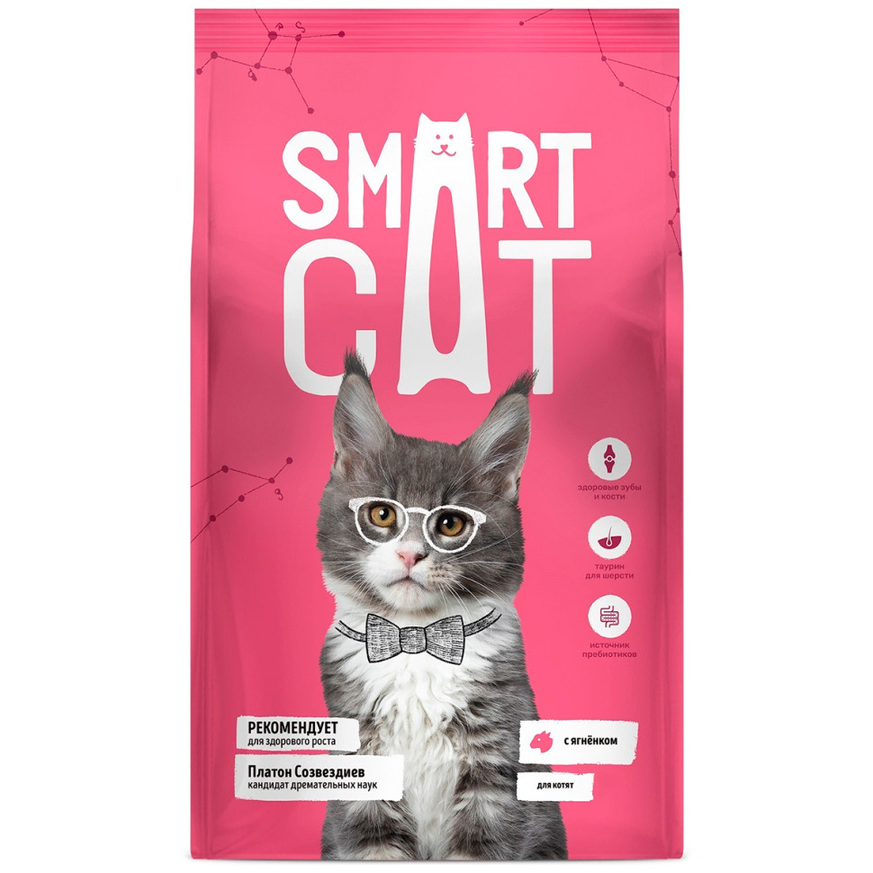 Сухой корм для котят Smart Cat, с ягненком, 400 г