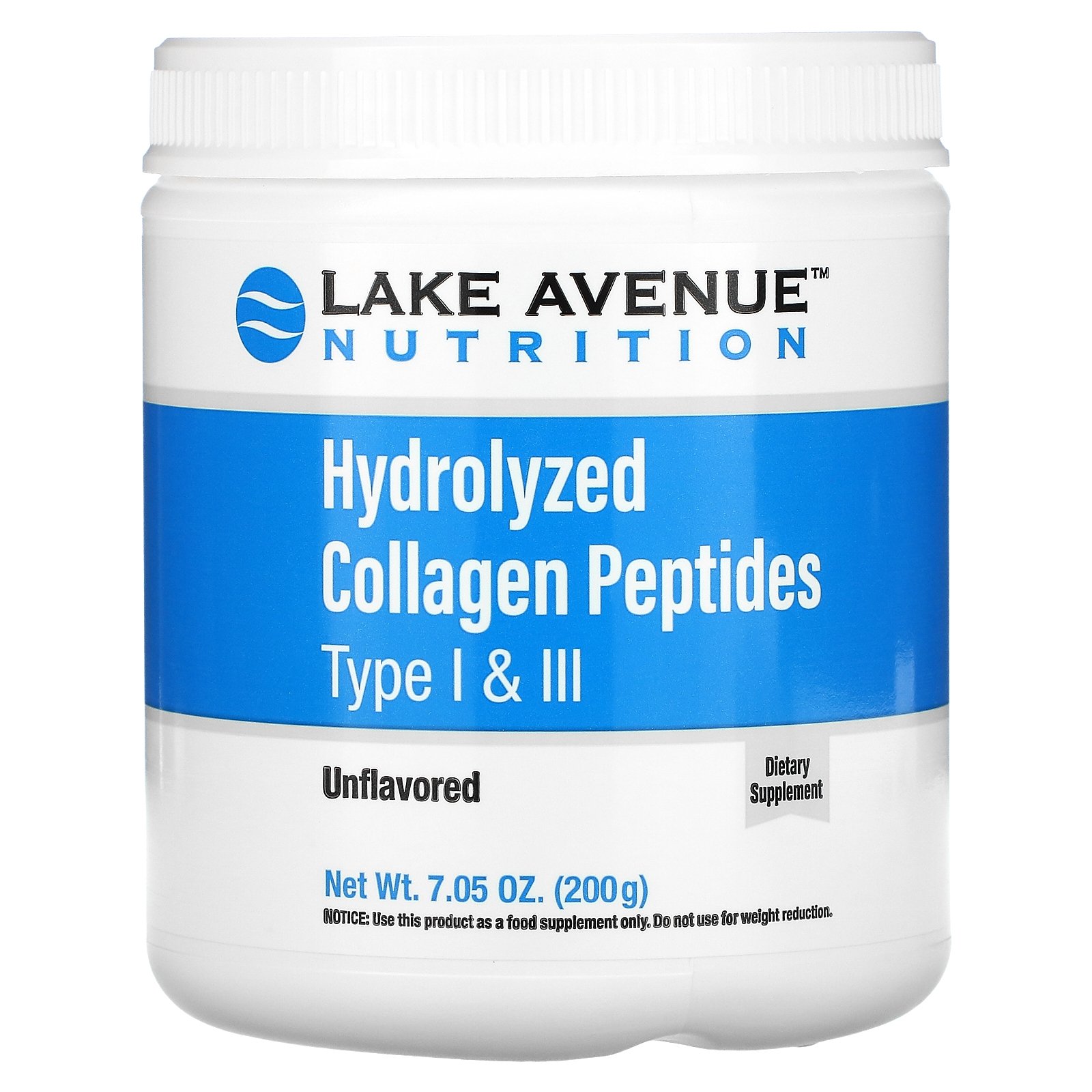 Коллаген LAKE AVENUE NUTRITION Hydrolized Collagen Peptides 1&3 Types 200 г