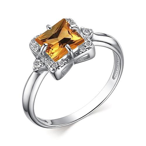 

Кольцо из серебра р. , Golden Eagle 01-3688/00ЦТ-00, фианит/цитрин, 01-3688/00ЦТ-00